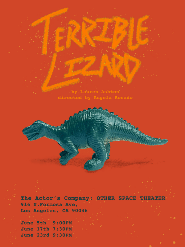 Poster of Terrible Lizard with a lizard against a red backdrop.