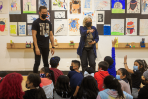 Instructors and students for the CalArts CAP after school program