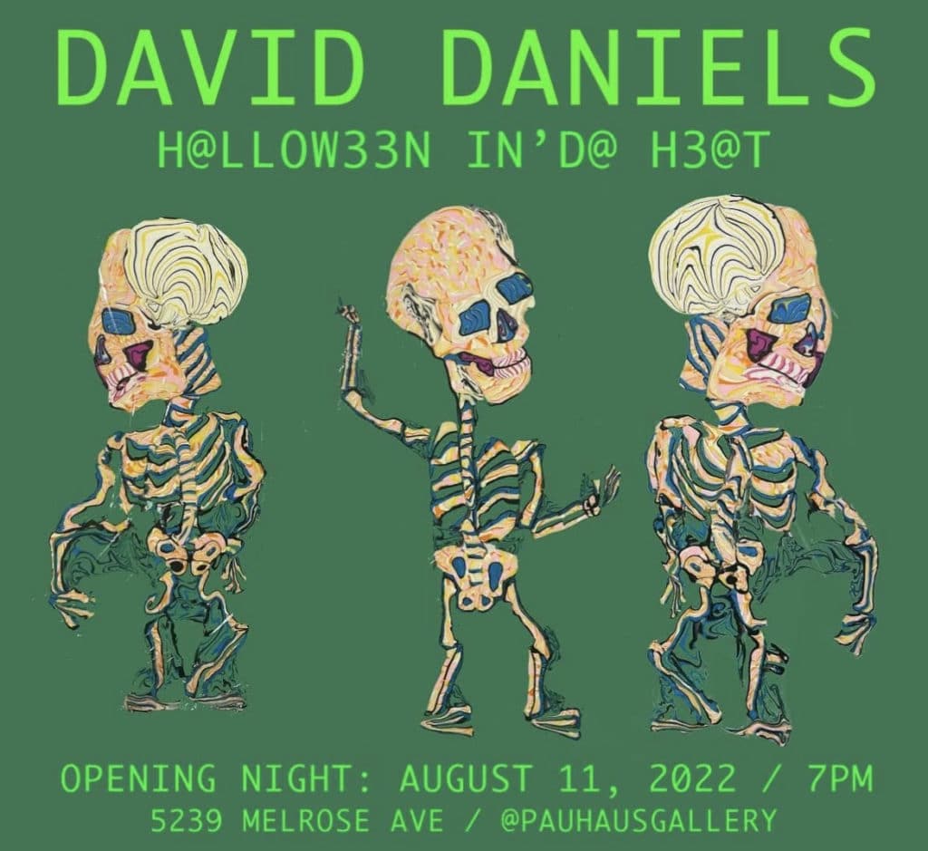 Flyer with three illustrated skeletons