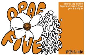 Graphic event poster with flower and event info