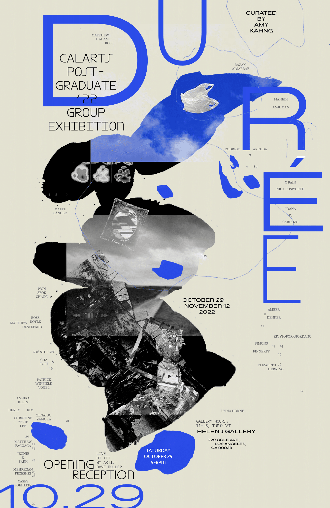 Poster for Duree, post-grad art show 2022