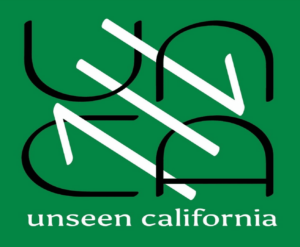 Green graphic poster for Unseen California
