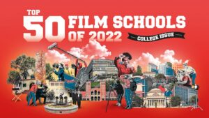 Collage graphic of 50 film schools of 2022