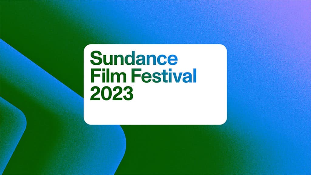 Green and blue graphic for Sundance Film Festival 2023