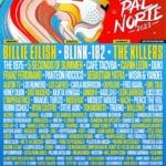 Tecate Pa'l Norte 2023 poster with lion graphic and full artist lineup