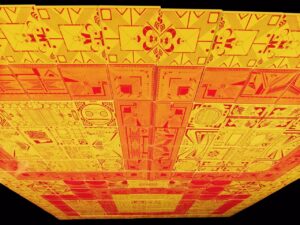 Ornate yellow and orange tile mosaic