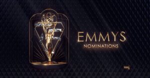The 75th Emmy Nominations logo that reads, Emmy Nominations and Television Academy