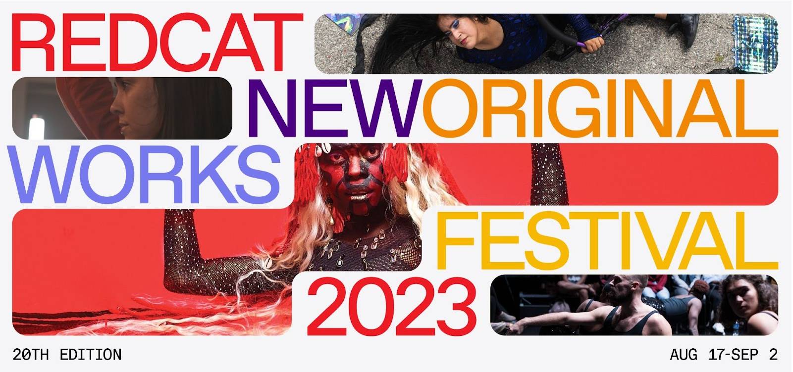 Graphic poster that reads 'REDCAT New Original Works Festival 2023.'