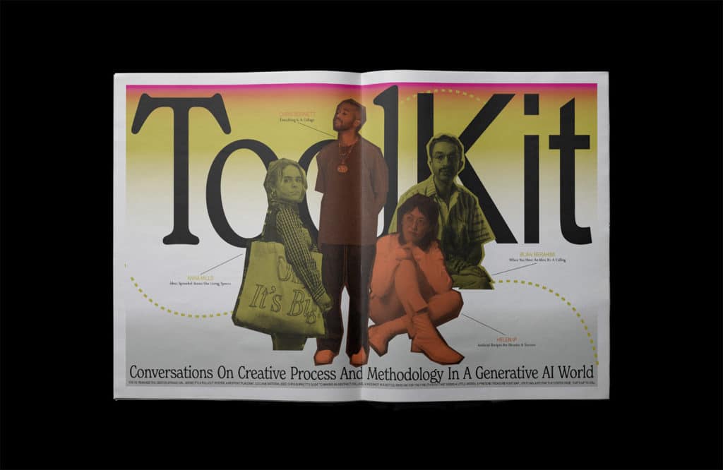 Collage of four artists featured in ToolKit magazine by Kari Trail