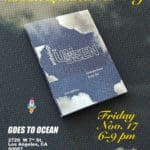 Flyer with 'Anthology for Unseen Book' surrounded by transparent clouds and event info