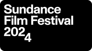 Black and white text logo of Sundance Film Festival 2024