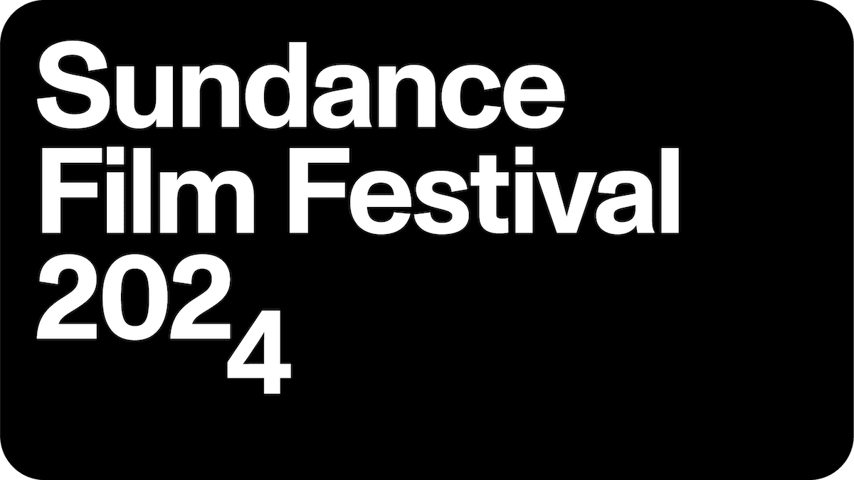 Black and white text logo of Sundance Film Festival 2024