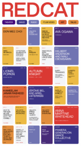 Multicolor block collage of REDCAT season events