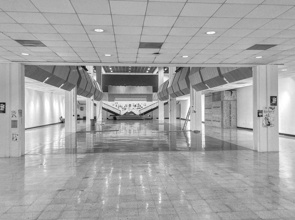 Black and white view of Main Gallery