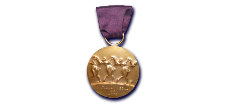 National Medal of Art on a purple ribbon