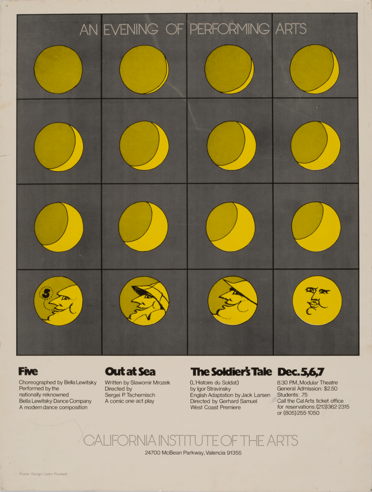 Four-by-four grid of illustrations of moon phases