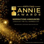 Black and gold graphic for 52nd Annie Awards nomination announcement