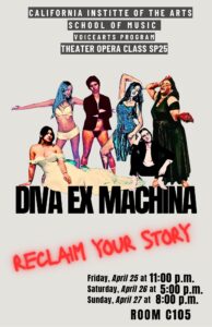 Poster featuring six performers in various poses surrounded by performance dates, times, and location