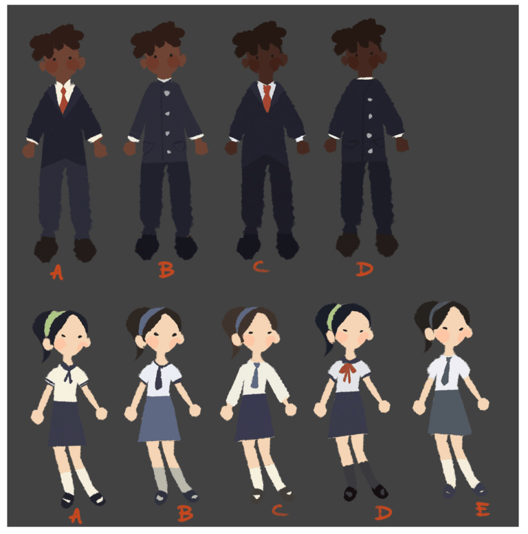 CrunchTime character color explorations | Amarise DeFranco