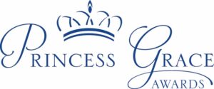 Princess Grace Award logo in a flowery blue script