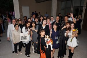 Grads, faculty, and guests at the School of Art pre-graduation reception.