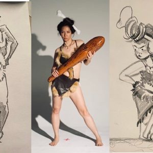 Anna Veedra (center), CalArts animation model